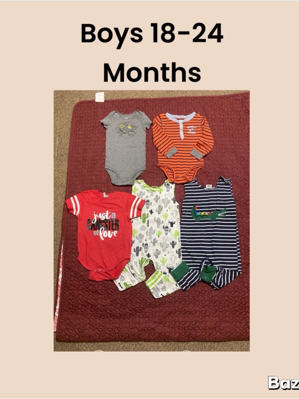 Baby Boys Multi-Color Bodysuit and Romper Set - 18-24 Months